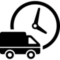 logistics-delivery-truck-and-clock